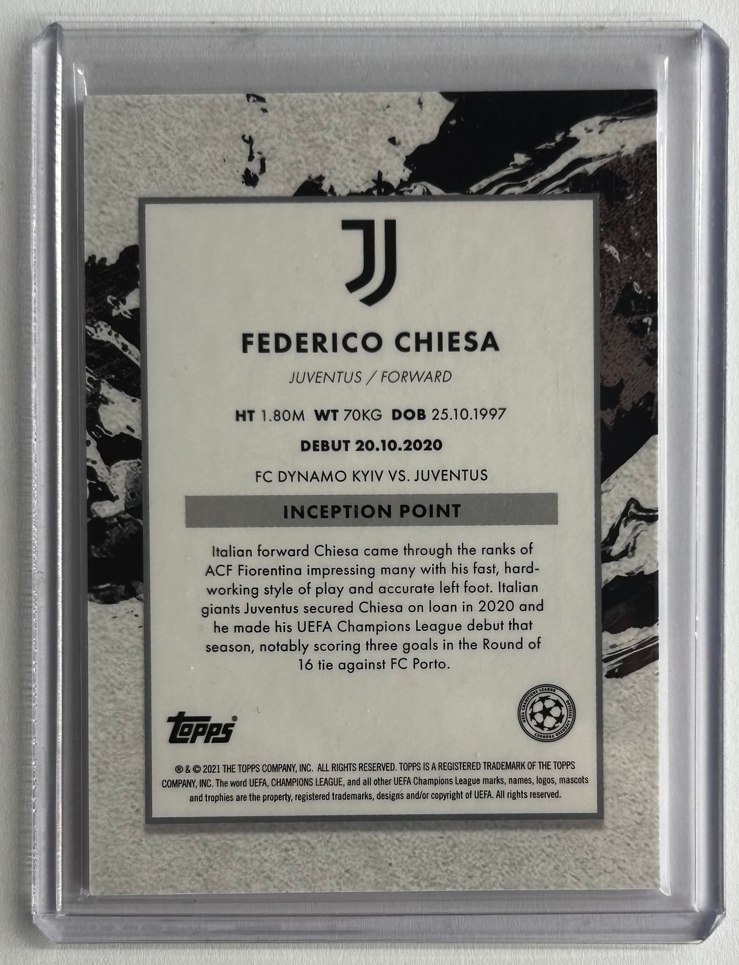 2020-21 Topps Inception UCL - FEDERICO CHIESA (JUVENTUS) Star Quality