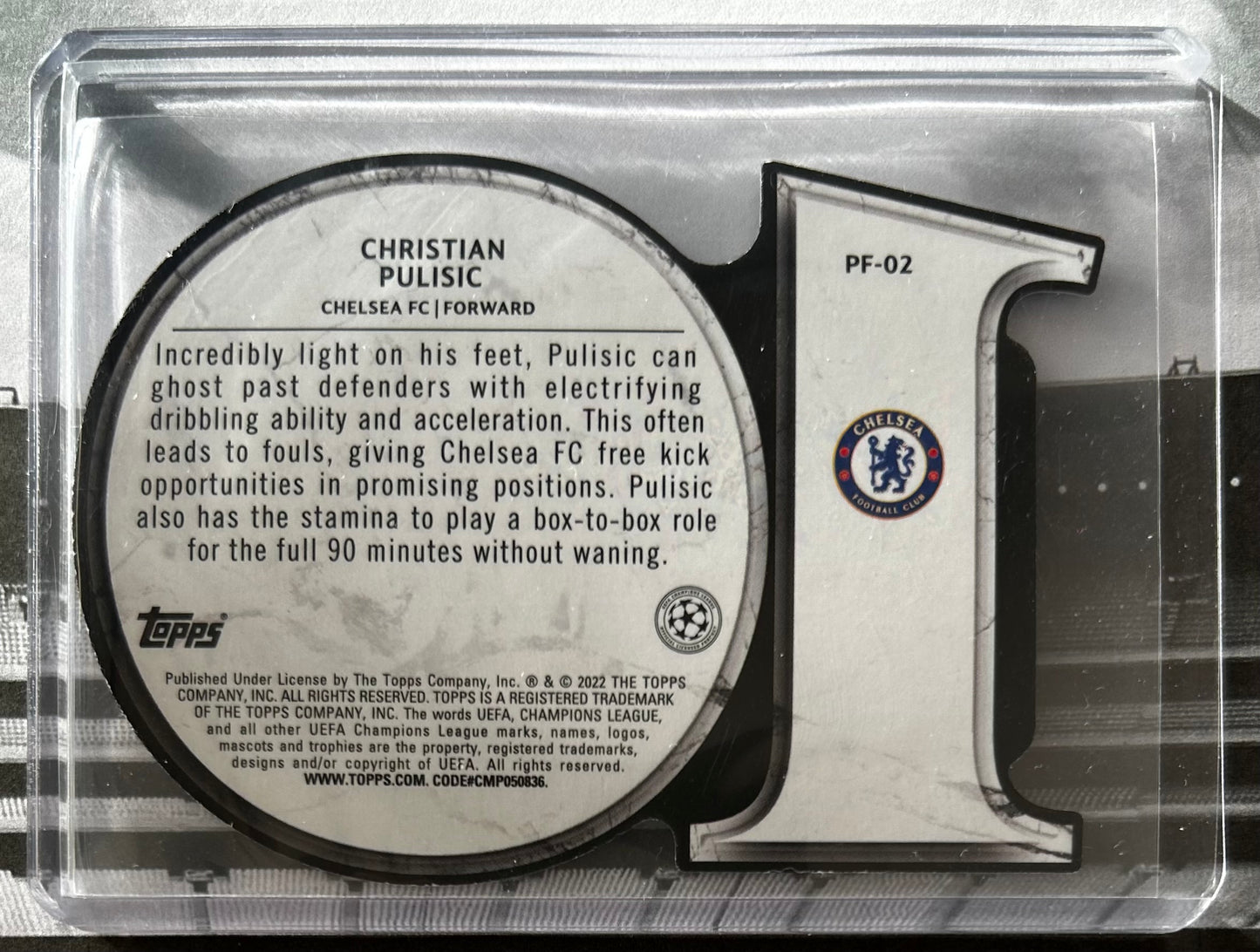 Topps UEFA 2021-22 Hobby - CHRISTIAN PULISIC (CHELSEA) Perfect10n Die-Cut #PF-02