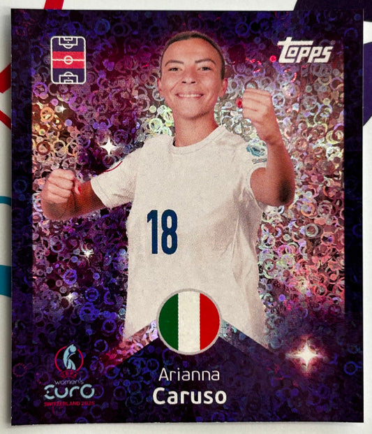 Topps UEFA Women's EURO 2025 Sticker Collection - ARIANNA CARUSO (ITALY) Shining Stars Holo Foil #170