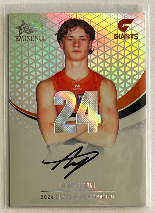 2025 AFL Select Eminence - CODY ANGOVE (GWS GIANTS) Draft Pick Signature Platinum /40 DPSP24