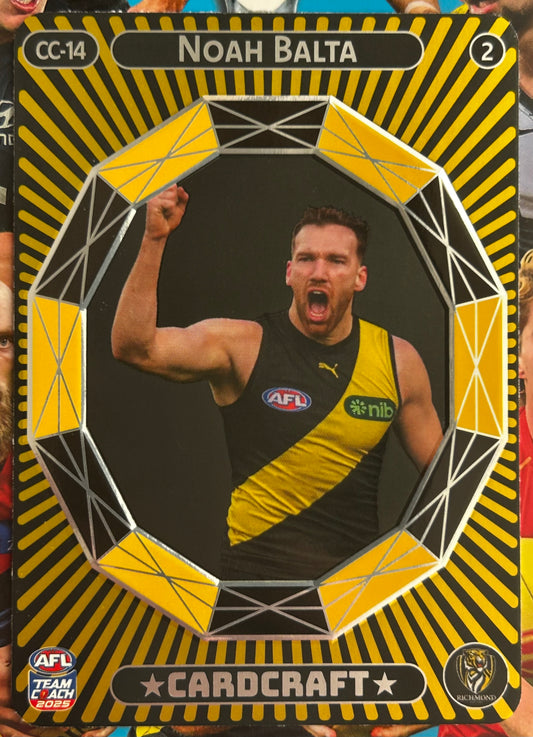 AFL Teamcoach 2025 - NOAH BALTA (RICHMOND TIGERS) Card Craft CC-14 Cheering 1:6 packs