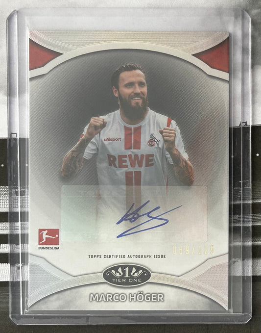 2020-21 Topps Tier One Bundesliga - MARCO HOGER (1. FC KOLN) Prime Performers Autograph Card #PP-MH /125