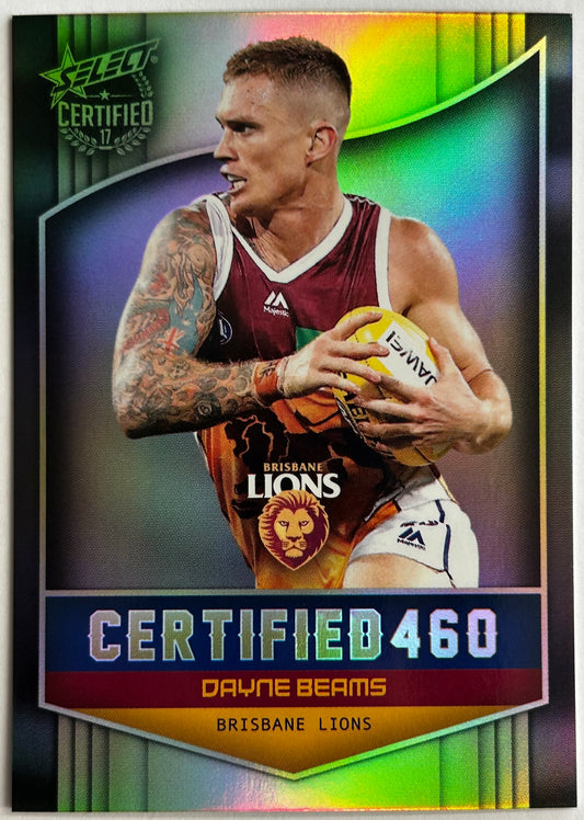 Select AFL 2017 Certified - DAYNE BEAMS (BRISBANE LIONS) Certified 460 C20