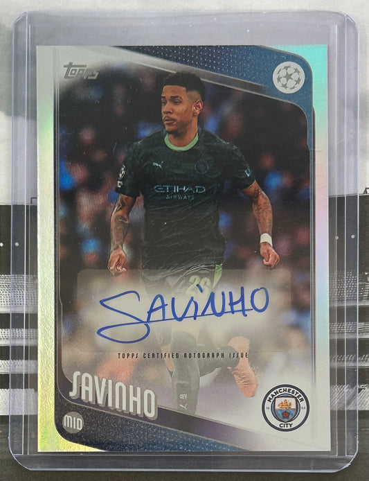 Topps UEFA Club Competitions 2025-26 - SAVINHO (MAN CITY) Certified Autograph Card #BA-SV
