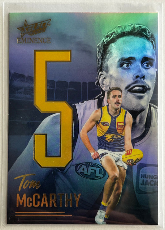 2025 AFL Select Eminence - TOM McCARTHY (WEST COAST EAGLES) Nameplate Gold '5' /115 NG671