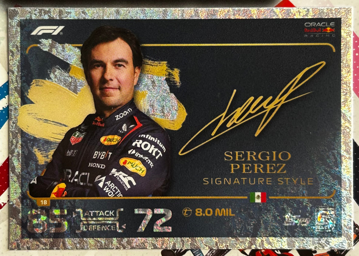 Topps F1 Turbo Attax 2024 - SERGIO PEREZ (ORACLE RED BULL) Signature Style Holo Foil #18