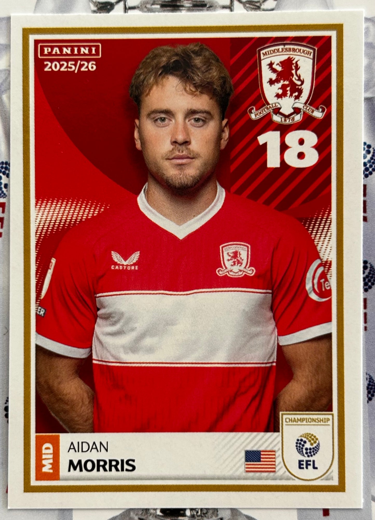Panini EFL 2025-26 Sticker Collection - Single MIDDLESBROUGH Stickers (#179 - #196)