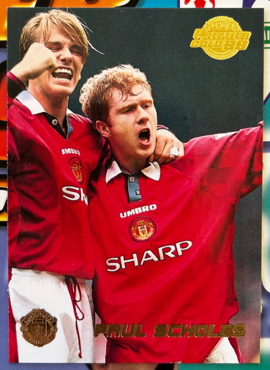 Merlin's Premier Gold 99 Trading Cards - PAUL SCHOLES (MANCHESTER UNITED) #90