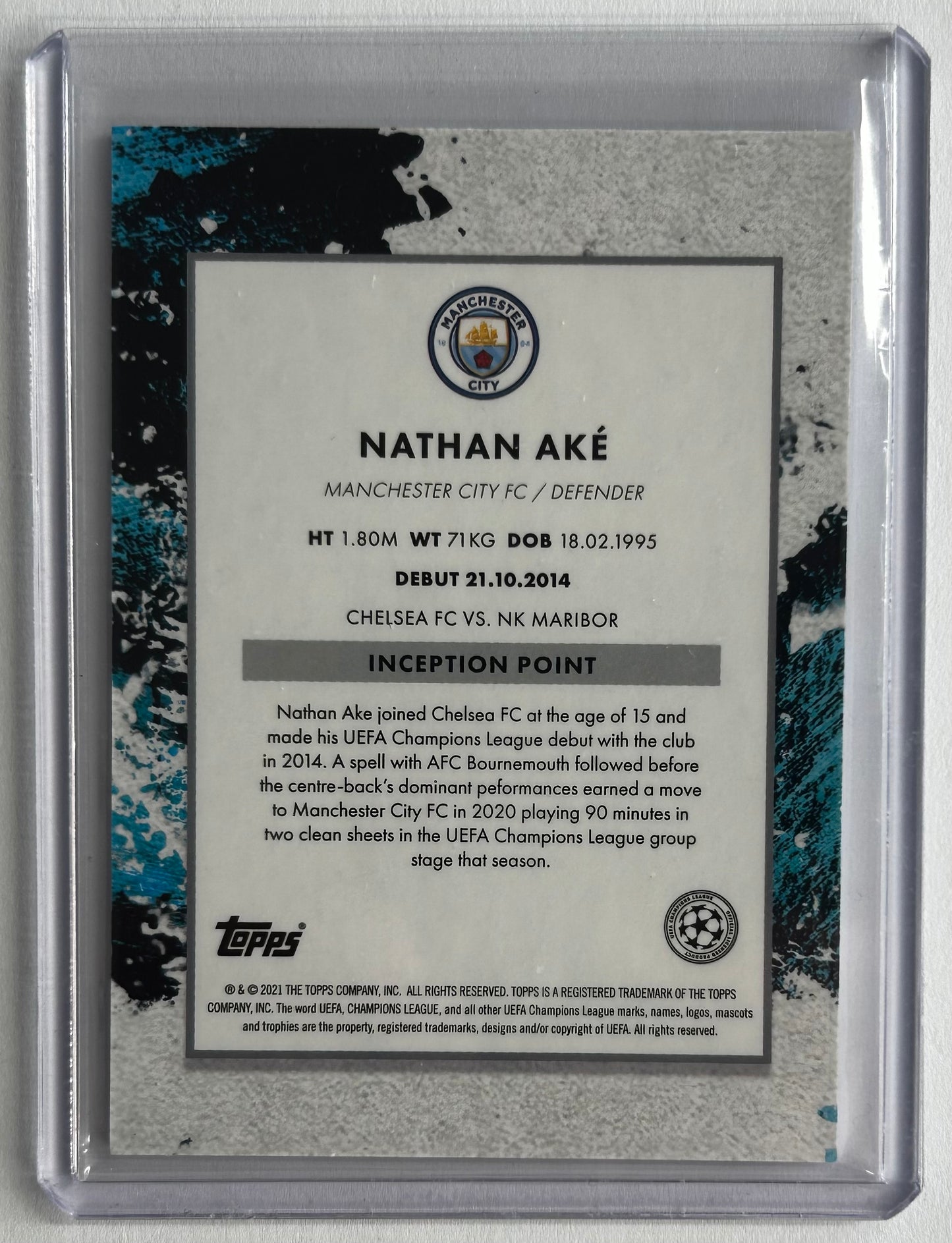 2020-21 Topps Inception UCL - NATHAN AKE (MAN CITY) Star Quality