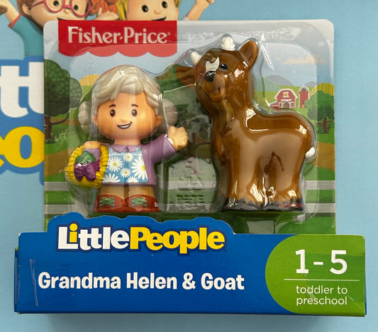 Fisher-Price Little People 2 Pack - GRANDMA HELEN & TAN GOAT (2017) FDG94