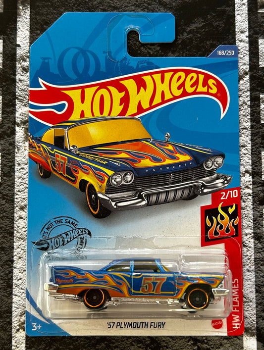 Mattel Hot Wheels Diecast Basic 1:64 - '57 Plymouth Fury HW Flames