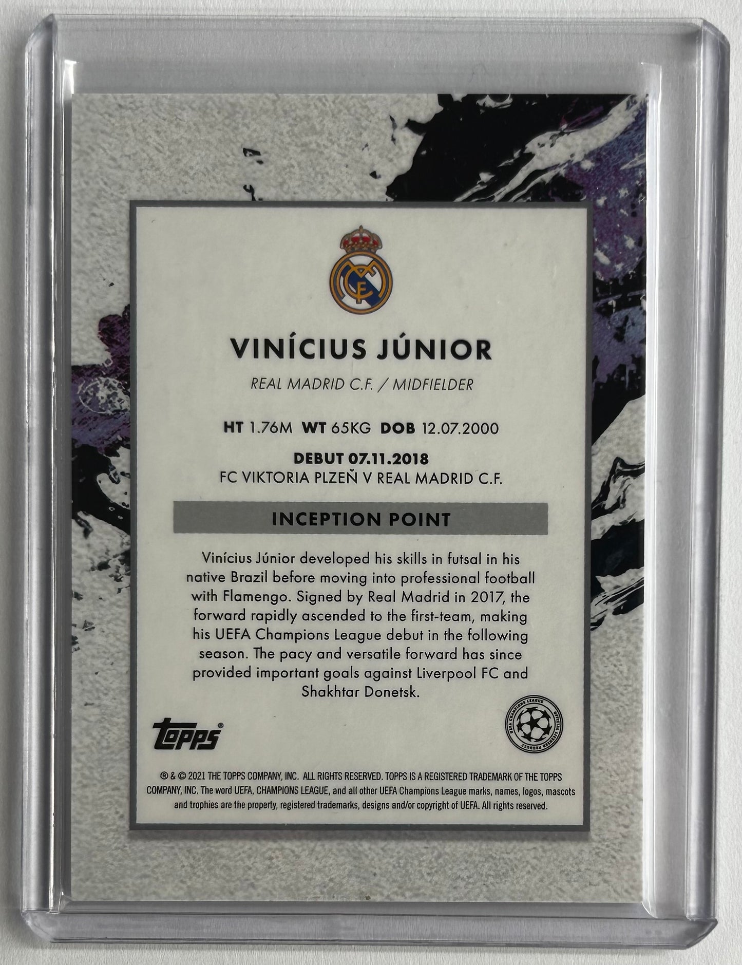 2020-21 Topps Inception UCL - VINICIUS JUNIOR (REAL MADRID) Star Quality