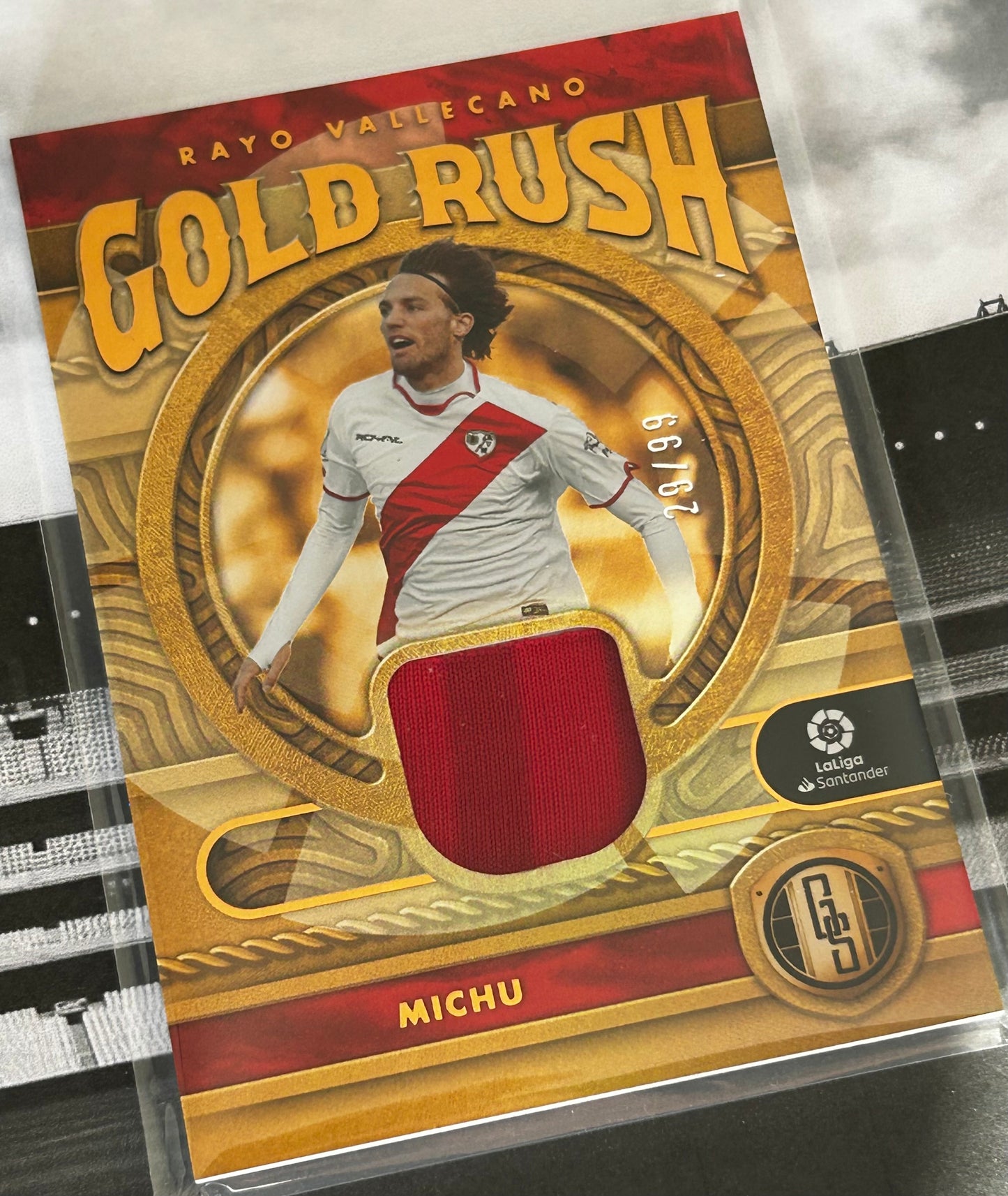 2022-23 Panini Chronicles Gold Standard La Liga Soccer - MICHU (RAYO VALLECANO) Gold Rush Patch GR-MC /99