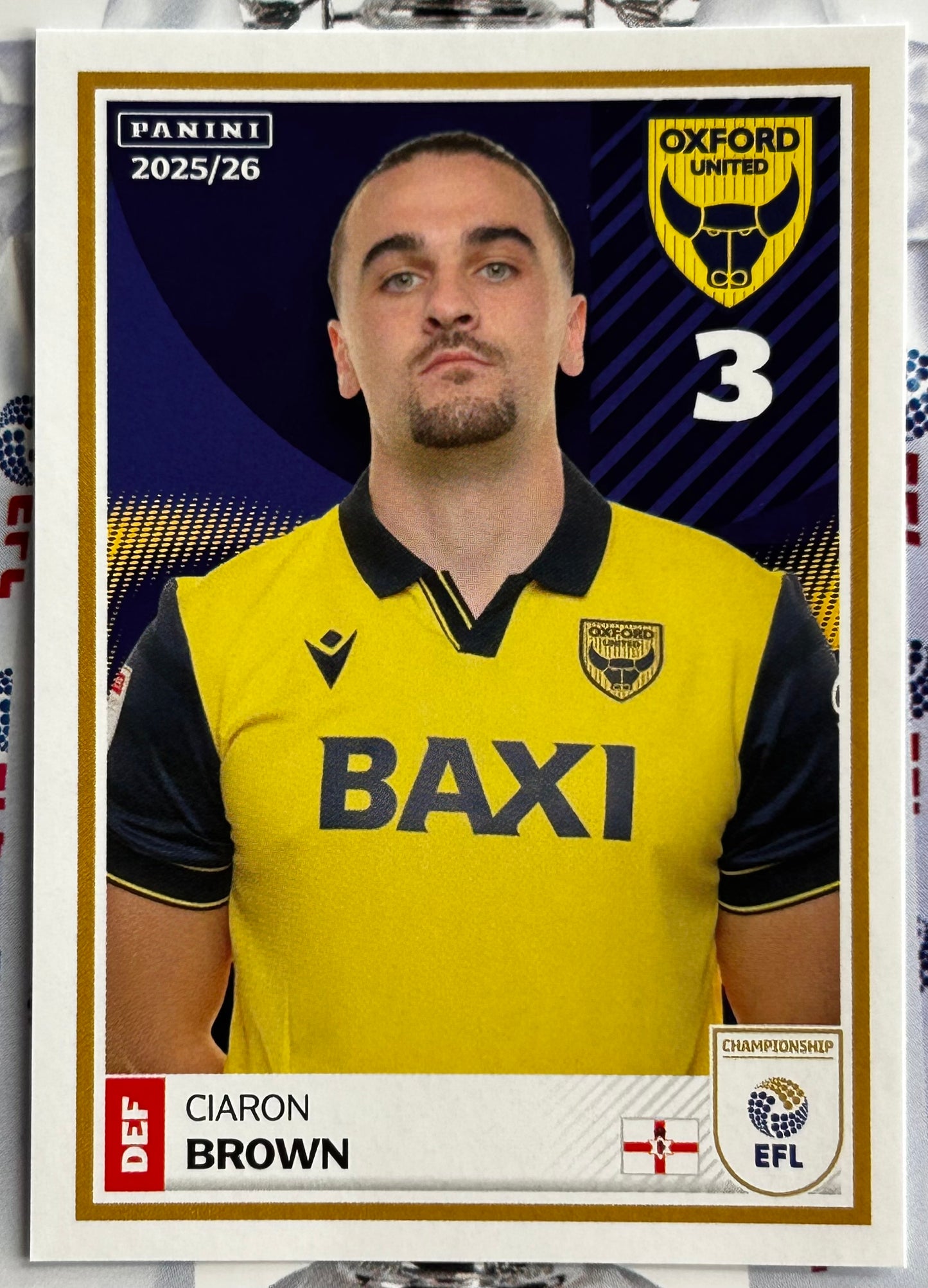 Panini EFL 2025-26 Sticker Collection - Single OXFORD UNITED Stickers (#257 - #274)