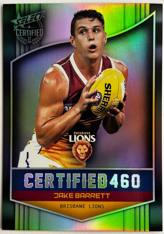 Select AFL 2017 Certified - JAKE BARRETT (BRISBANE LIONS) Certified 460 C19