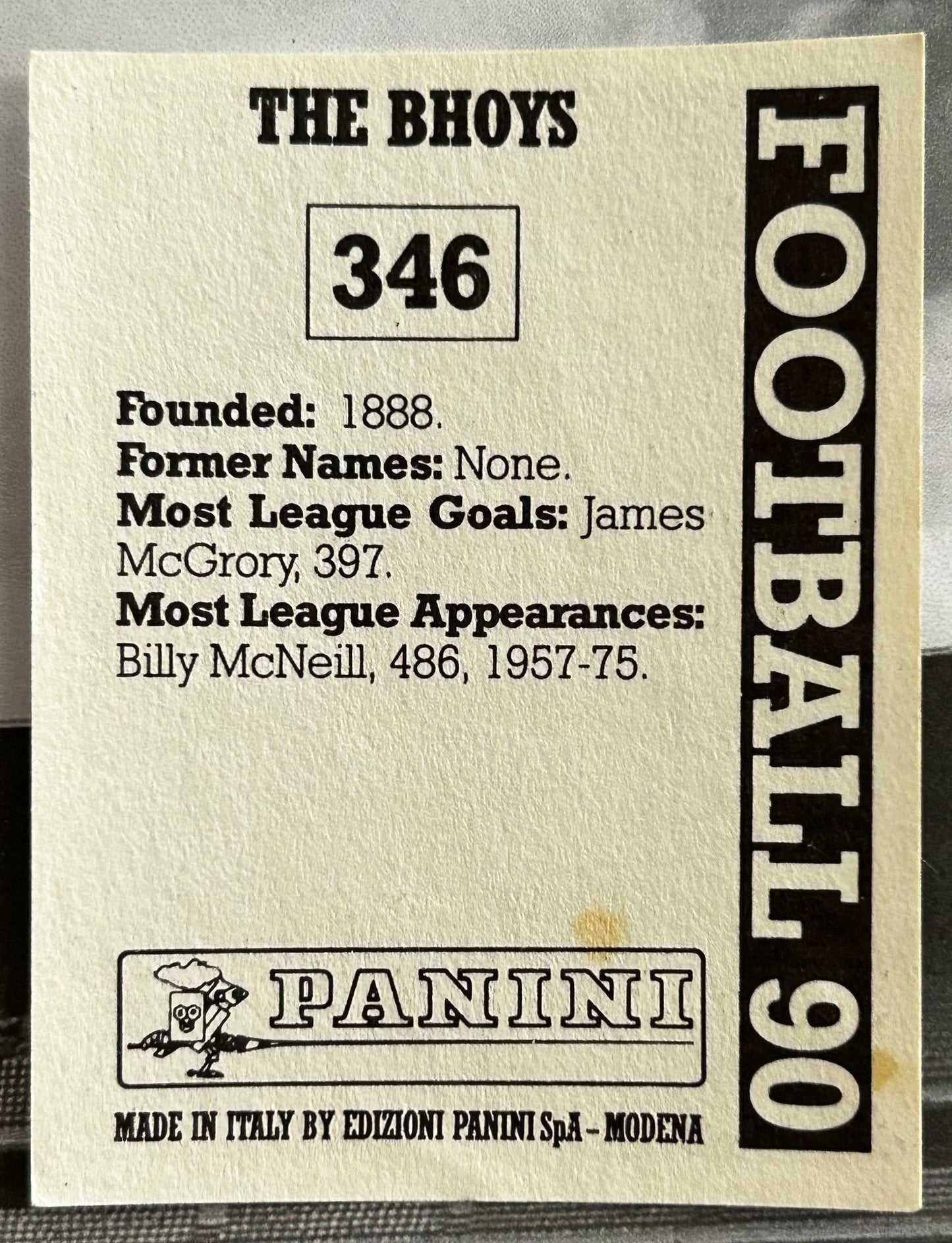 Panini Football 90 Sticker - TEAM PHOTO (CELTIC) #346