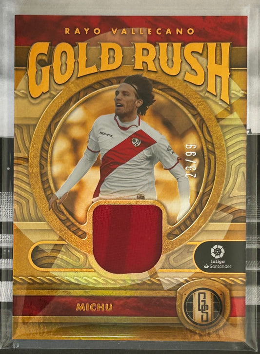 2022-23 Panini Chronicles Gold Standard La Liga Soccer - MICHU (RAYO VALLECANO) Gold Rush Patch GR-MC /99