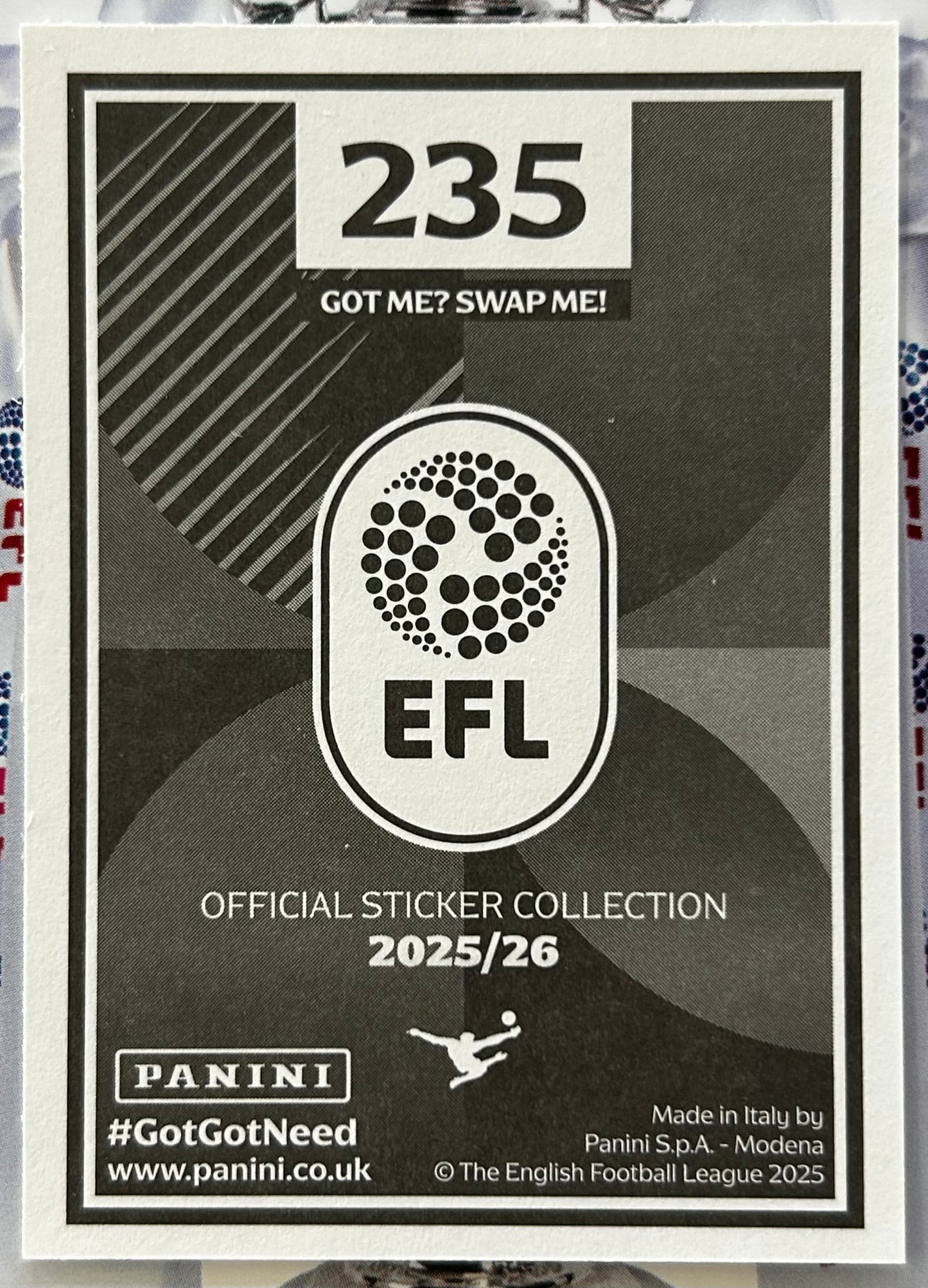 Panini EFL 2025-26 Sticker Collection - JACK RUDONI (COVENTRY CITY) Elite #235