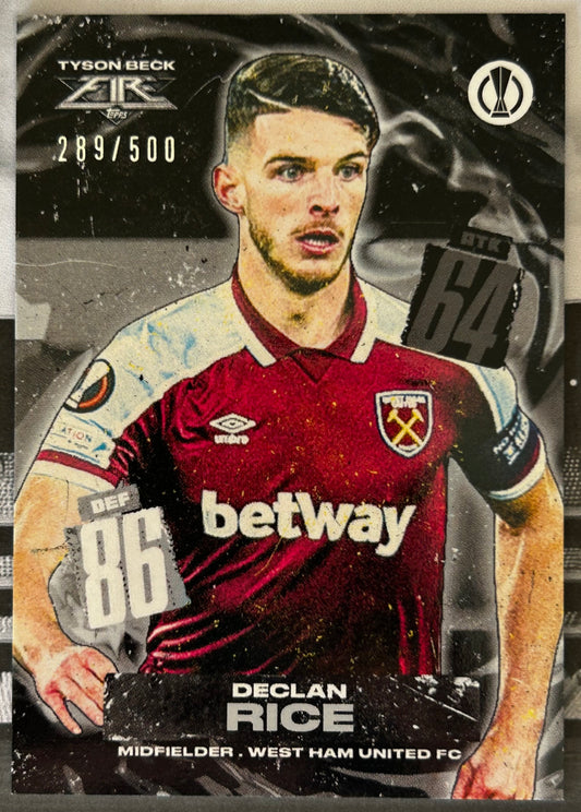 Topps 2020-21 Match Attax UEFA - DECLAN RICE (WEST HAM UNITED) Fire Parallel by Tyson Beck /500