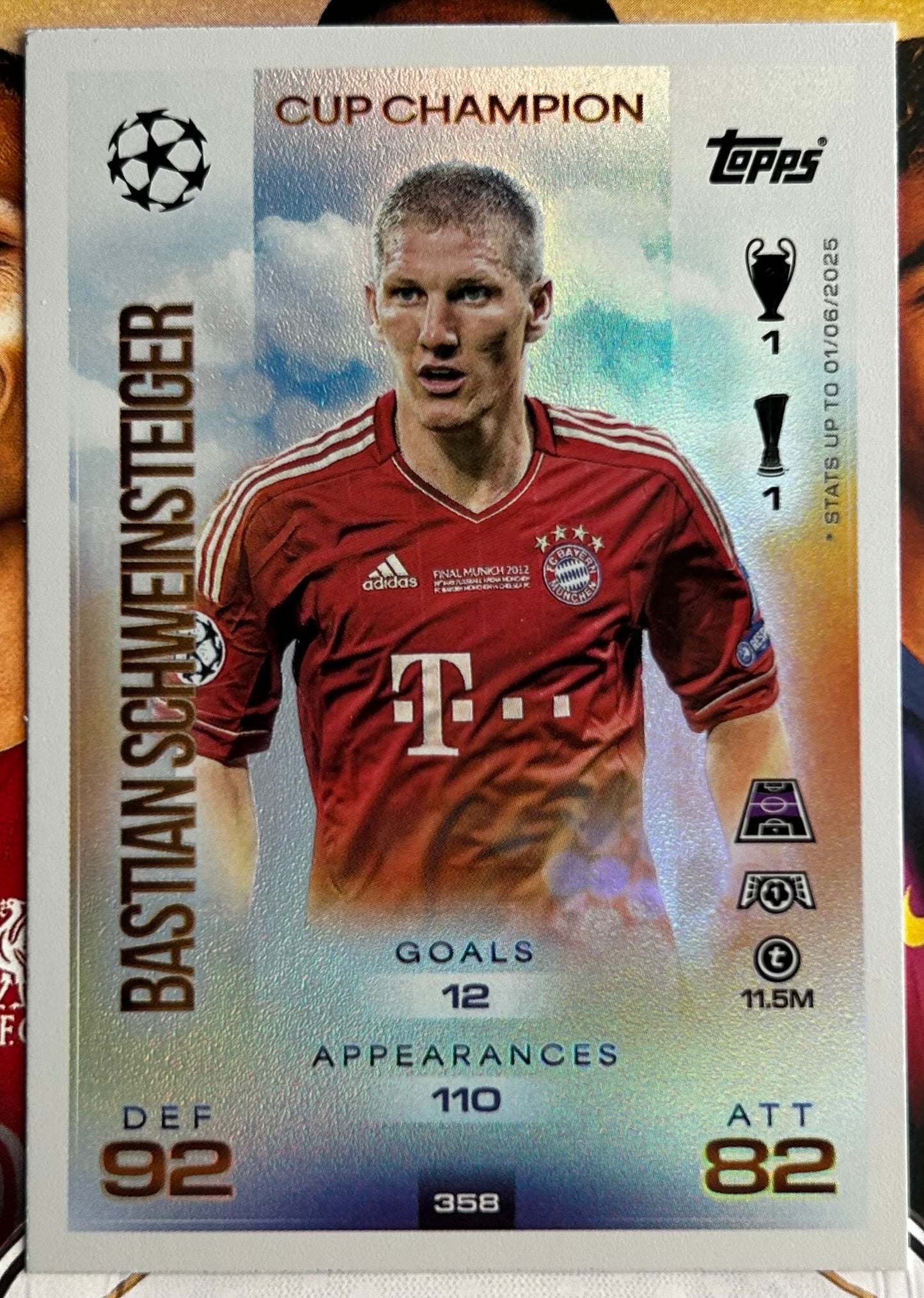 2025-26 Topps UCC Match Attax - CUP CHAMPIONS Rainbow Foil (#343-#360) 1:3 packs