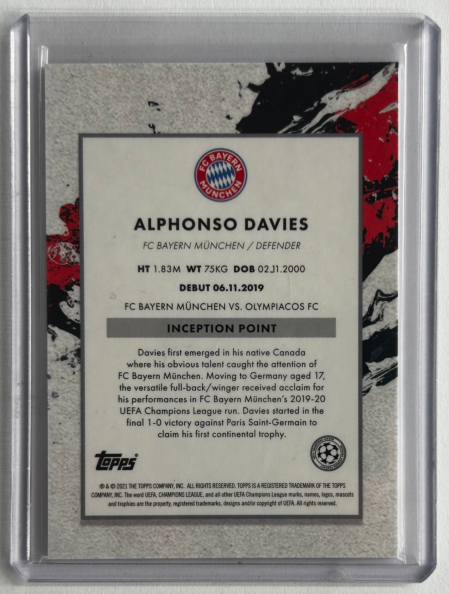 2020-21 Topps Inception UCL - ALPHONSO DAVIES (BAYERN MUNICH) Star Quality