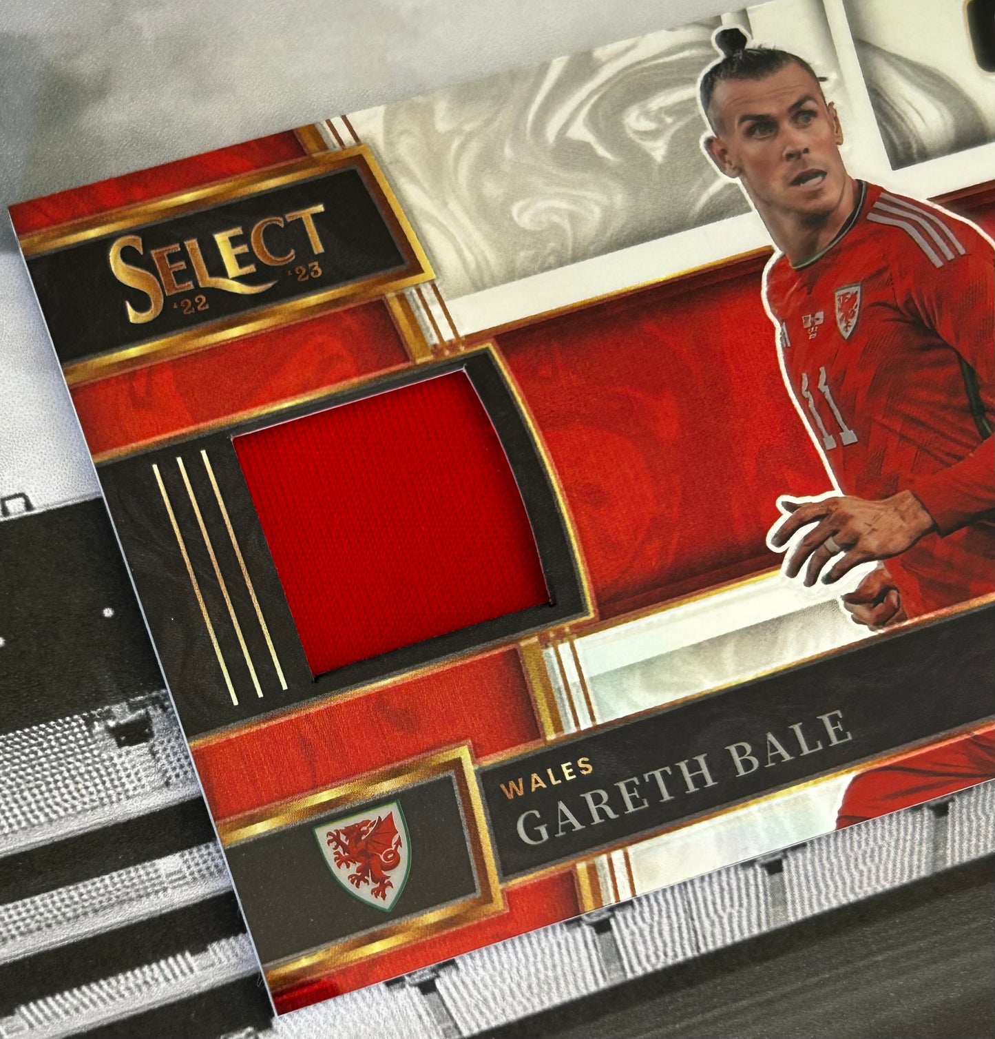2022-23 Panini Select FIFA Soccer - GARETH BALE (WALES) Player-Worn Patch #SM-GBE