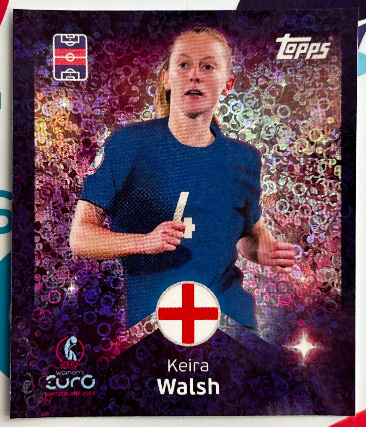 Topps UEFA Women's EURO 2025 Sticker Collection - KEIRA WALSH (ENGLAND) Shining Stars Holo Foil #163