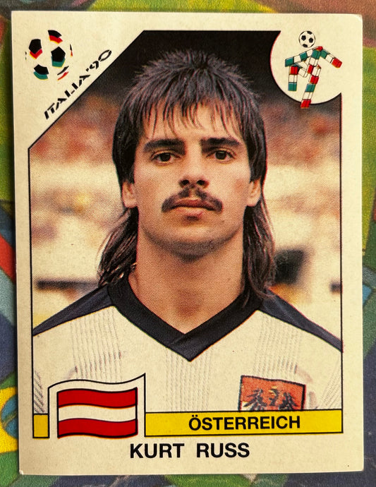 Panini FIFA World Cup Italia 90 Sticker - KURT RUSS (AUSTRIA) #61