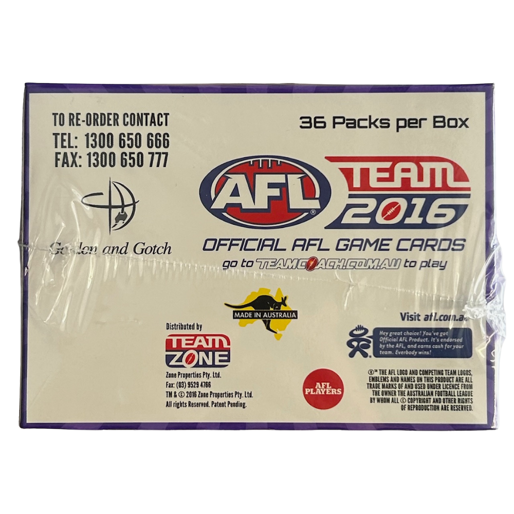 AFL Teamcoach 2016 Trading Card Collection - Box of 36 Packets