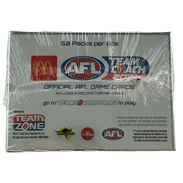 AFL Teamcoach 2021 Trading Card Collection - Maccas Captains Box of 50 Packets