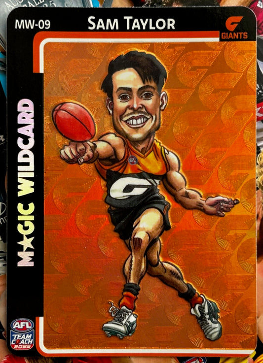 AFL Teamcoach 2025 - SAM TAYLOR (GWS GIANTS) Team Magic Wildcard MW-09 1:36 packs