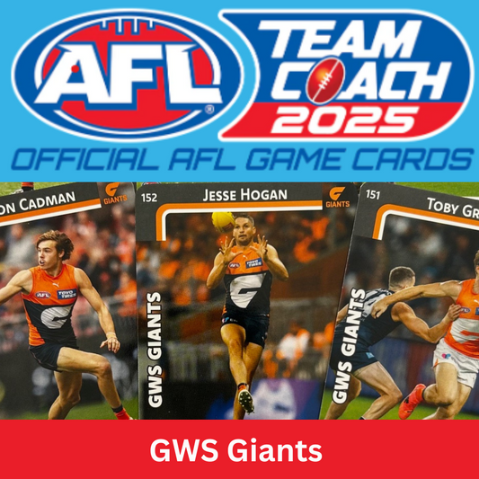 AFL Teamcoach 2025 - GWS GIANTS Common Cards (#26 - #189) BUY 4 GET 2 FREE