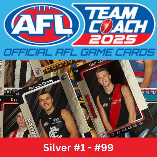 AFL Teamcoach 2025 - SILVER PARALLEL Insert Cards (#1 - #99)