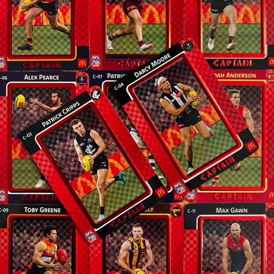 AFL Teamcoach 2025 Trading Card Collection - Single MACCAS MEN'S CAPTAINS RED Cards (C-01 to C-18)