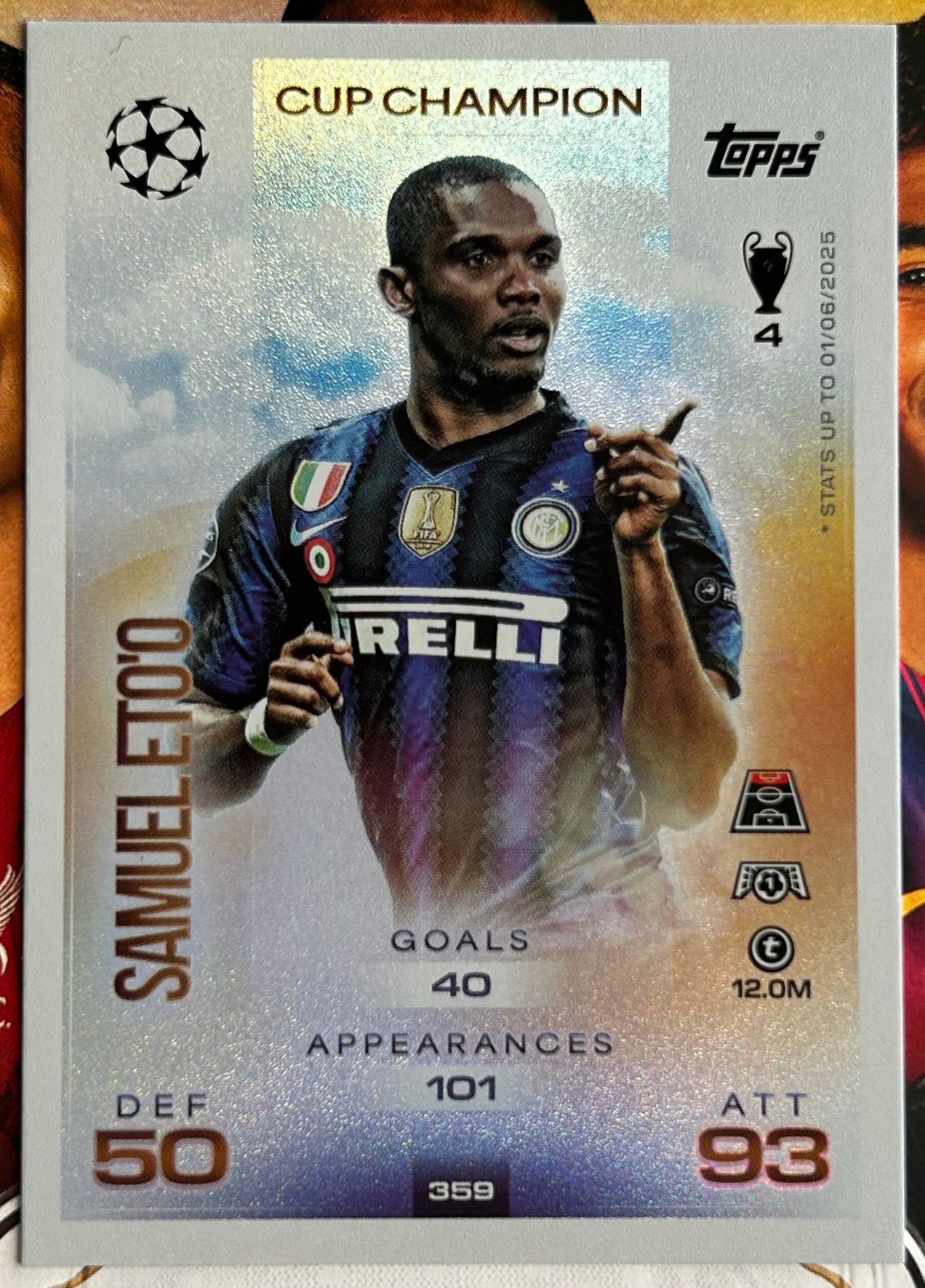 2025-26 Topps UCC Match Attax - CUP CHAMPIONS Rainbow Foil (#343-#360) 1:3 packs