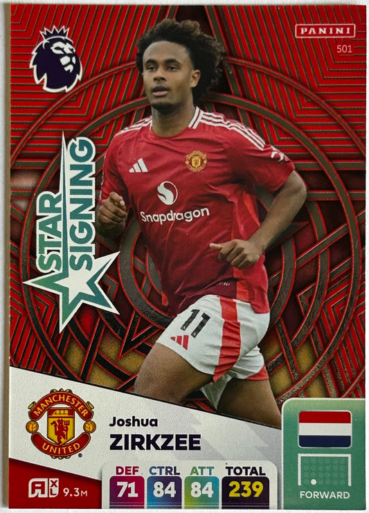 Panini Adrenalyn XL Premier League 2025 - JOSHUA ZIRKZEE (MANCHESTER UNITED) Star Signing 501