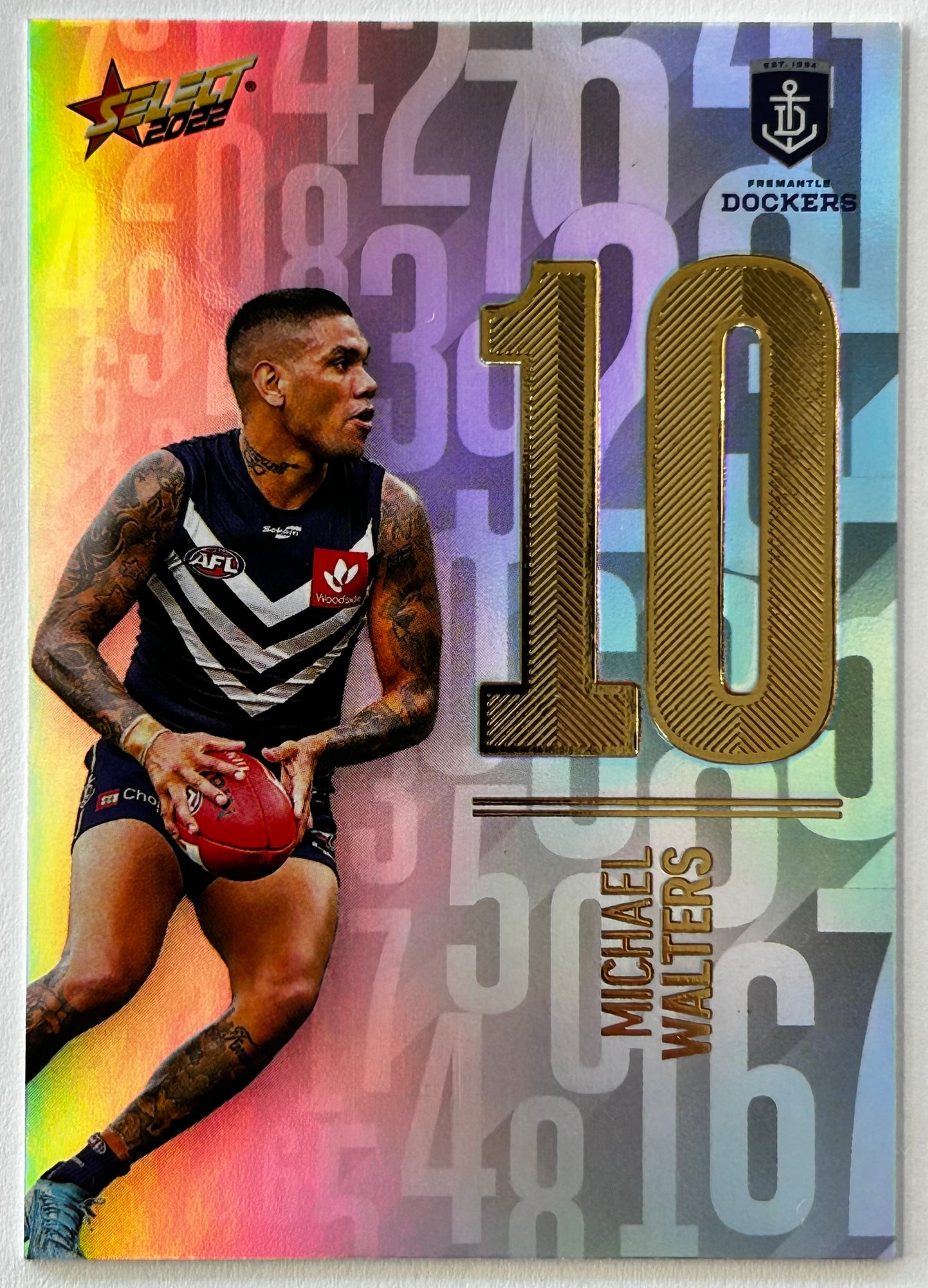 2022 AFL Select Footy Stars - MICHAEL WALTERS (FREMANTLE DOCKERS) Numbers Daylight ND64 #096/190