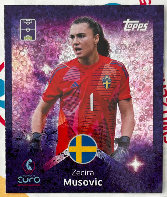 Topps UEFA Women's EURO 2025 Sticker Collection - ZECIRA MUSOVIC (SWEDEN) Shining Stars Holo Foil #166