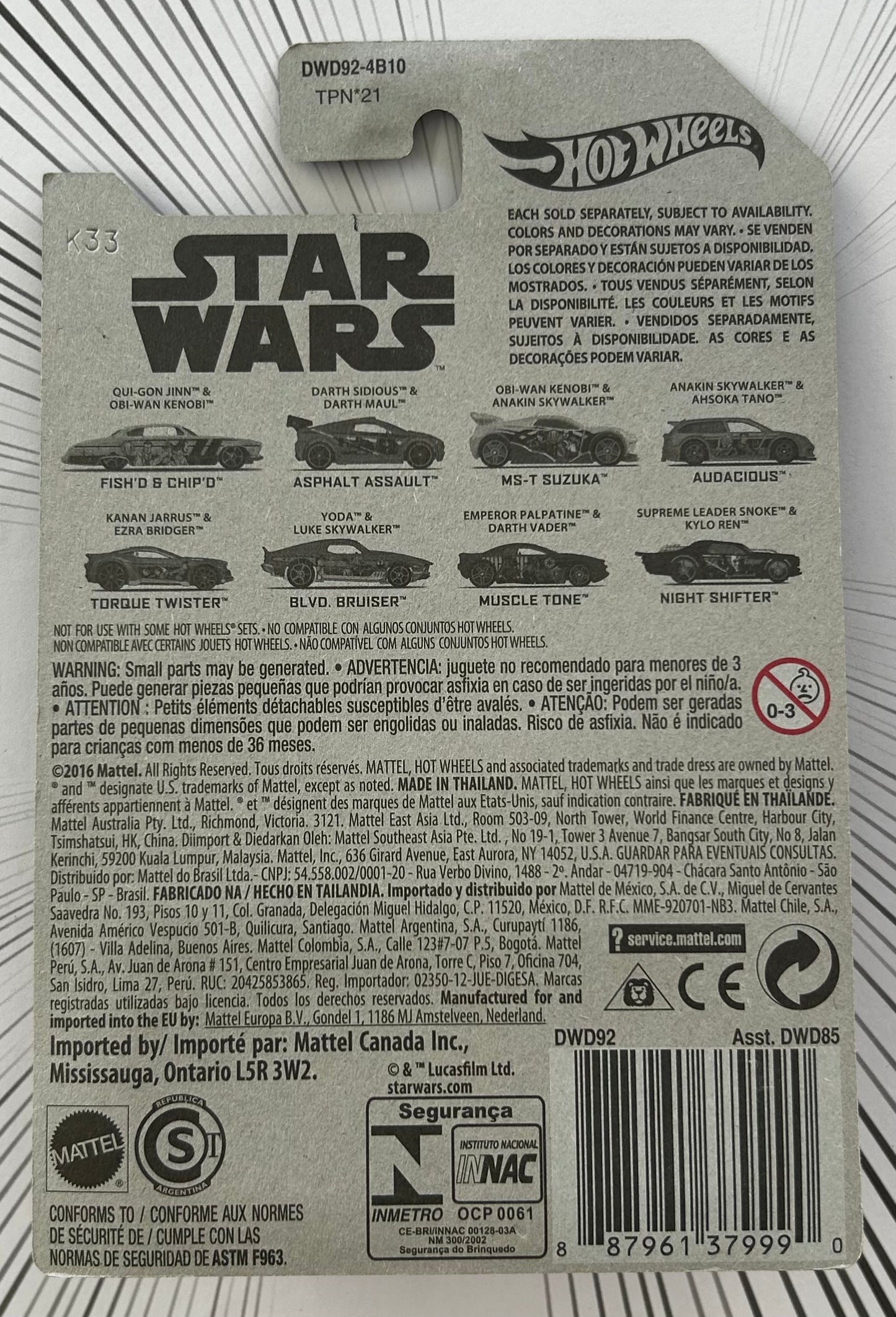 Mattel Hot Wheels Diecast 1:64 - Muscle Tone 7/8 Star Wars