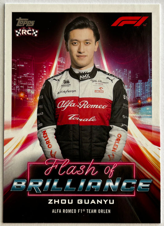 Topps Formula One Flagship 2022 - ZHOU GUANYU (ALFA ROMEO F1 TEAM) Rookie RC Flash of Brilliance FOB-GZ