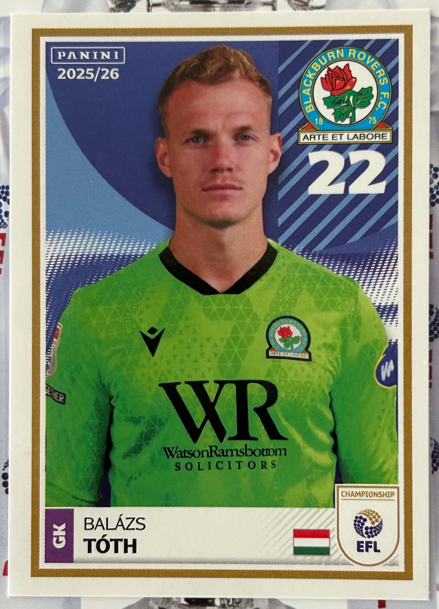 Panini EFL 2025-26 Sticker Collection - Single BLACKBURN ROVERS Stickers (#35 - #52)