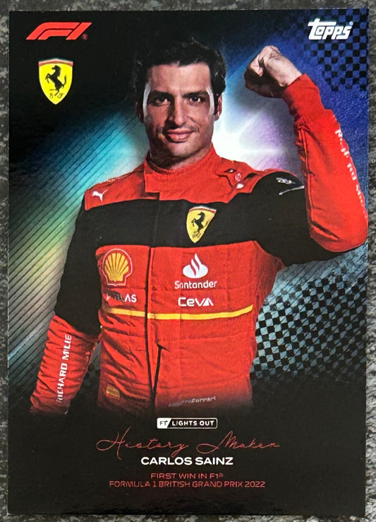 2022 Topps F1 Lights Out - CARLOS SAINZ (FERRARI) History Maker - First Win