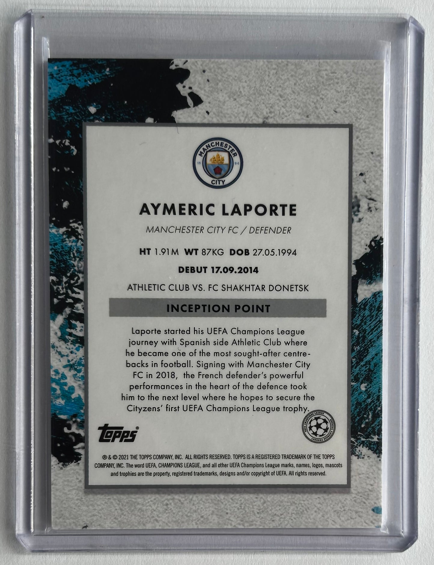 2020-21 Topps Inception UCL - AYMERIC LAPORTE (MAN CITY) Star Quality