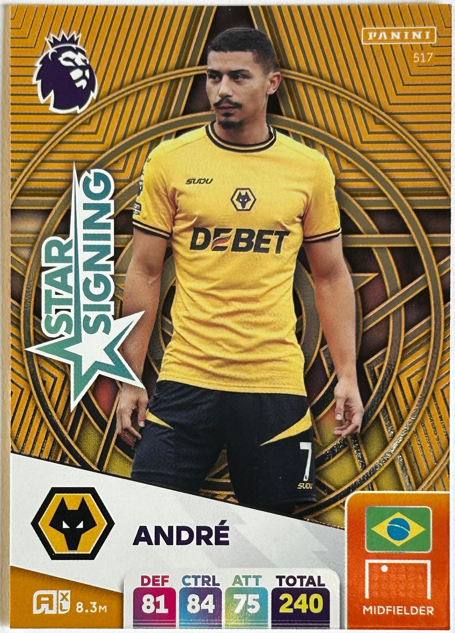 Panini Adrenalyn XL Premier League 2025 - ANDRE (WOLVES) Star Signing 517
