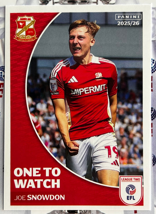 Panini EFL 2025-26 Sticker Collection - JOE SNOWDON (SWINDON TOWN) One To Watch #484