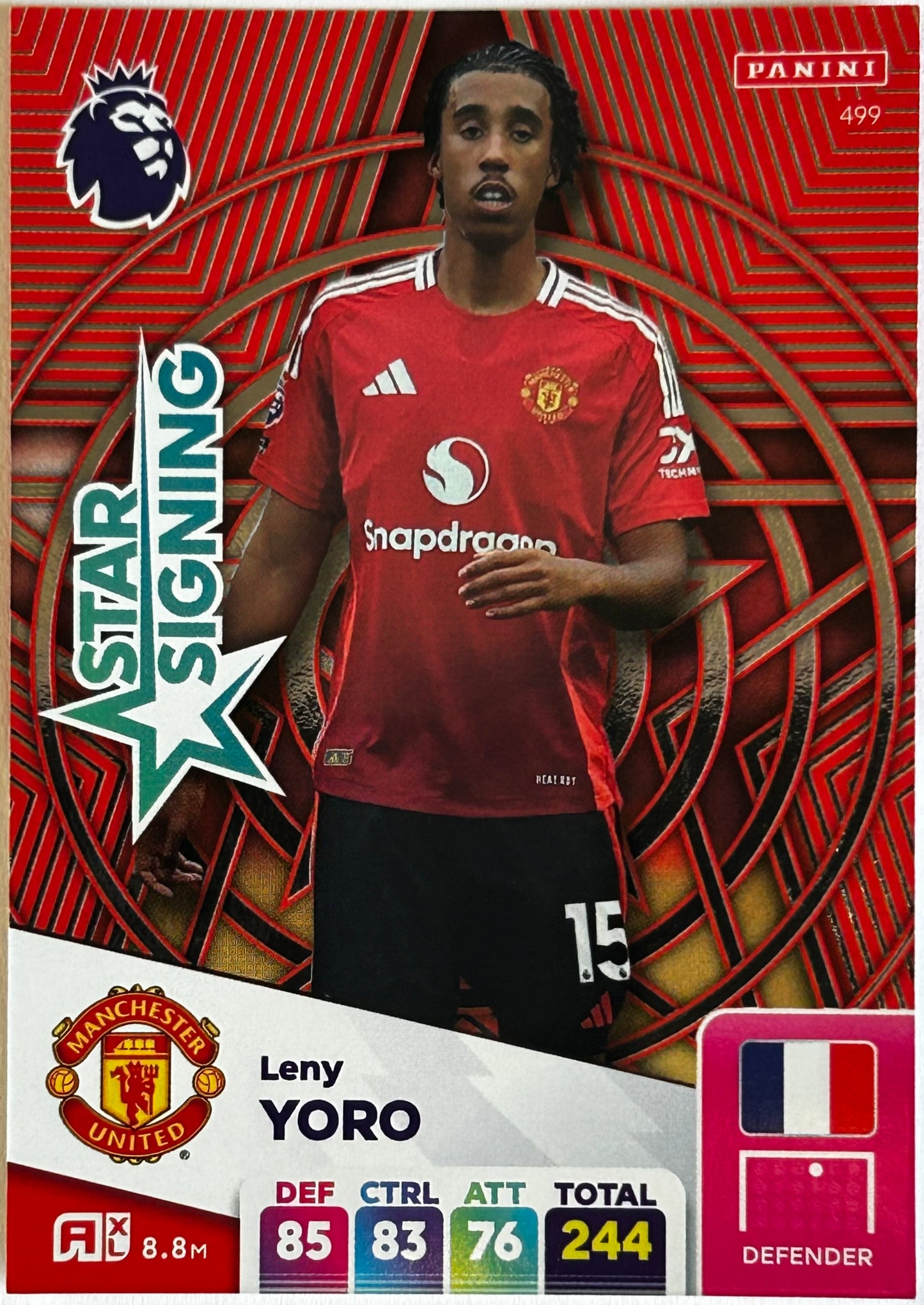 Panini Adrenalyn XL Premier League 2025 - LENY YORO (MANCHESTER UNITED) Star Signing 499