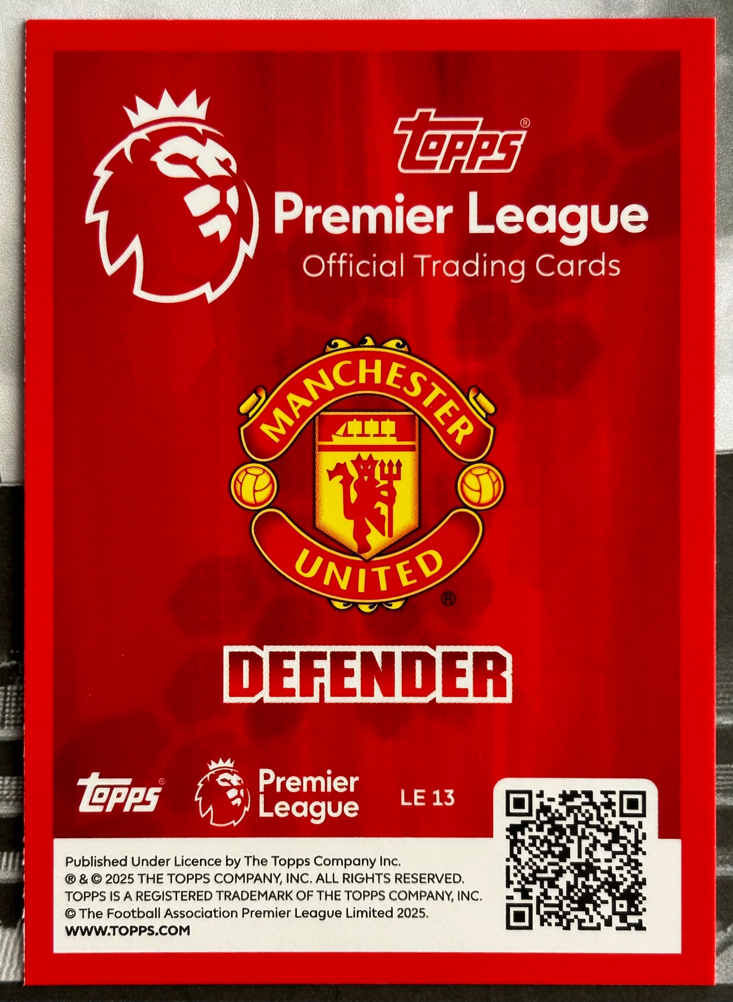 Topps Premier League 2026 Debut Edition - LENY YORO (MANCHESTER UNITED) Classic Limited Edition LE13