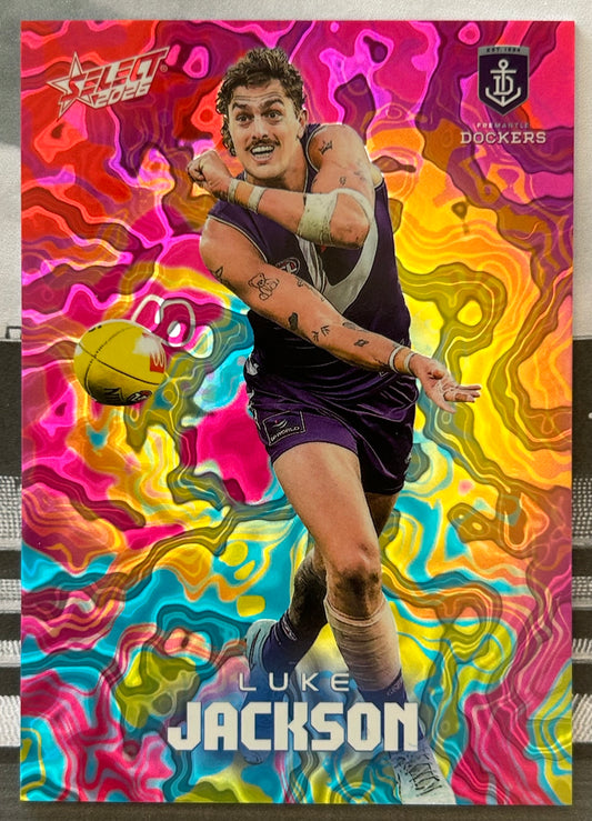 Select AFL Footy Stars 2026 - LUKE JACKSON (FREMANTLE DOCKERS) Mercury Tie-Dye MYR28