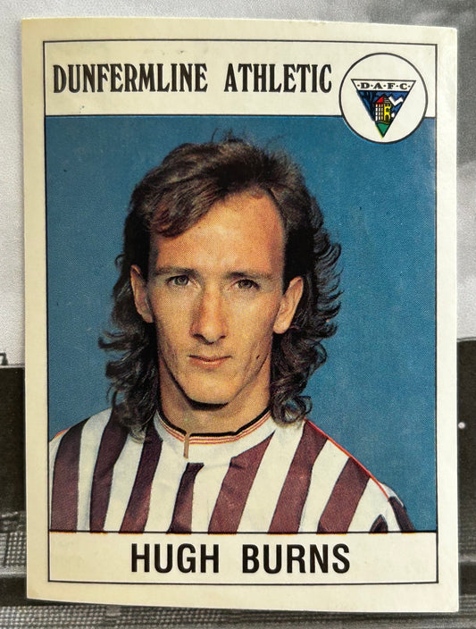 Panini Football 90 Sticker - HUGH BURNS (DUNFERMILNE ATHLETIC) #392