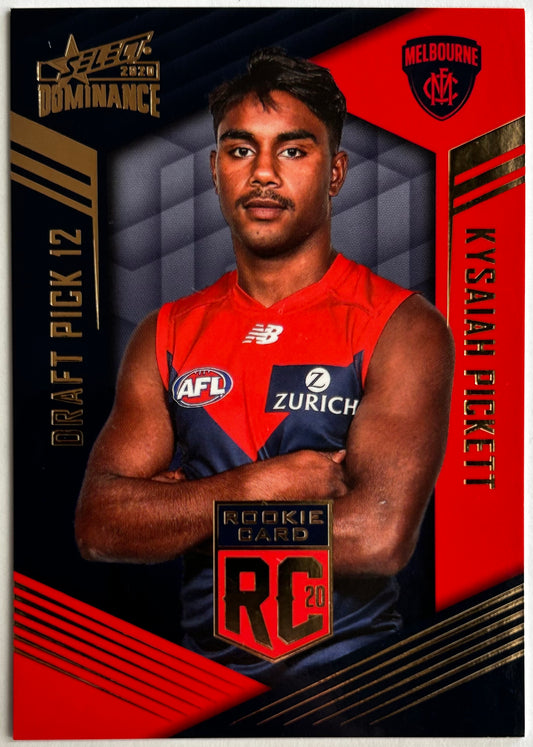 2020 AFL Select Dominance - KYSAIAH PICKETT (MELBOURNE) Rookie Card RC12 /295